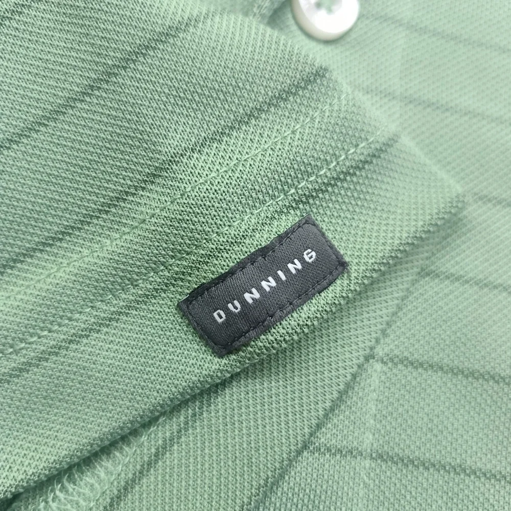 Dunning Golf Men's Size XL Green Striped‎ Golf Polo Outdoor Made In India